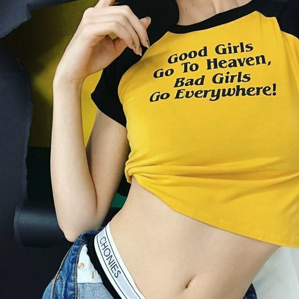 Sassy Crop Top Funny Saying Baby Tee Y2K Aesthetic Cute Graphic Shirt Yellow - Picture 8 of 9